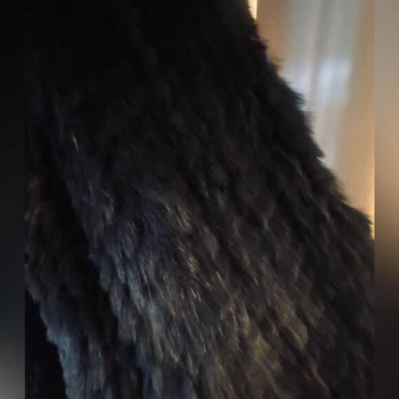Amazing! The Cashmere Project black 100% rabbit fur cardigan jacket med 🔥 - Picture 10 of 11